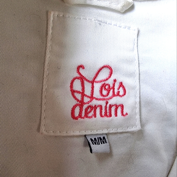 Lois Denim~ White Embroidered Jean Jacket - Picture 7 of 10